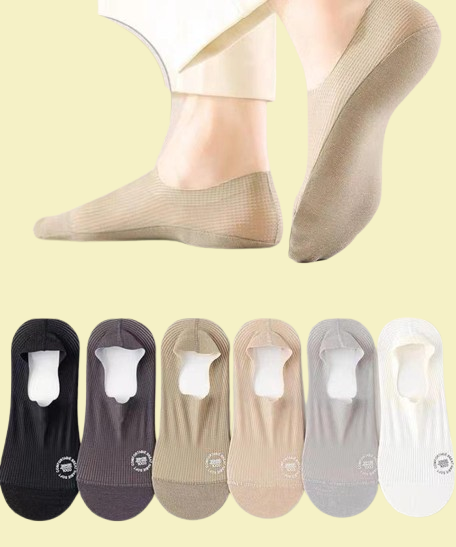 Men's 6 Pack Ice Silk Non-slip Socks