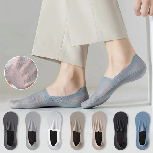 Men's 6 Pack Ice Silk Non-slip Socks