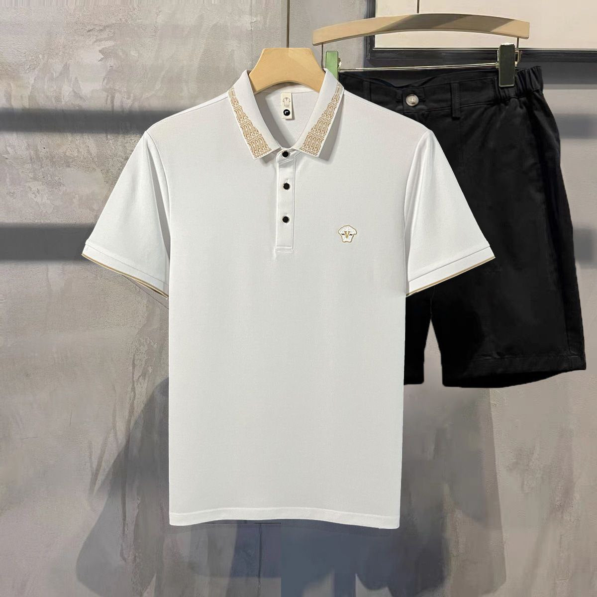 Men's Greca-Collar Versace Polo Shirt