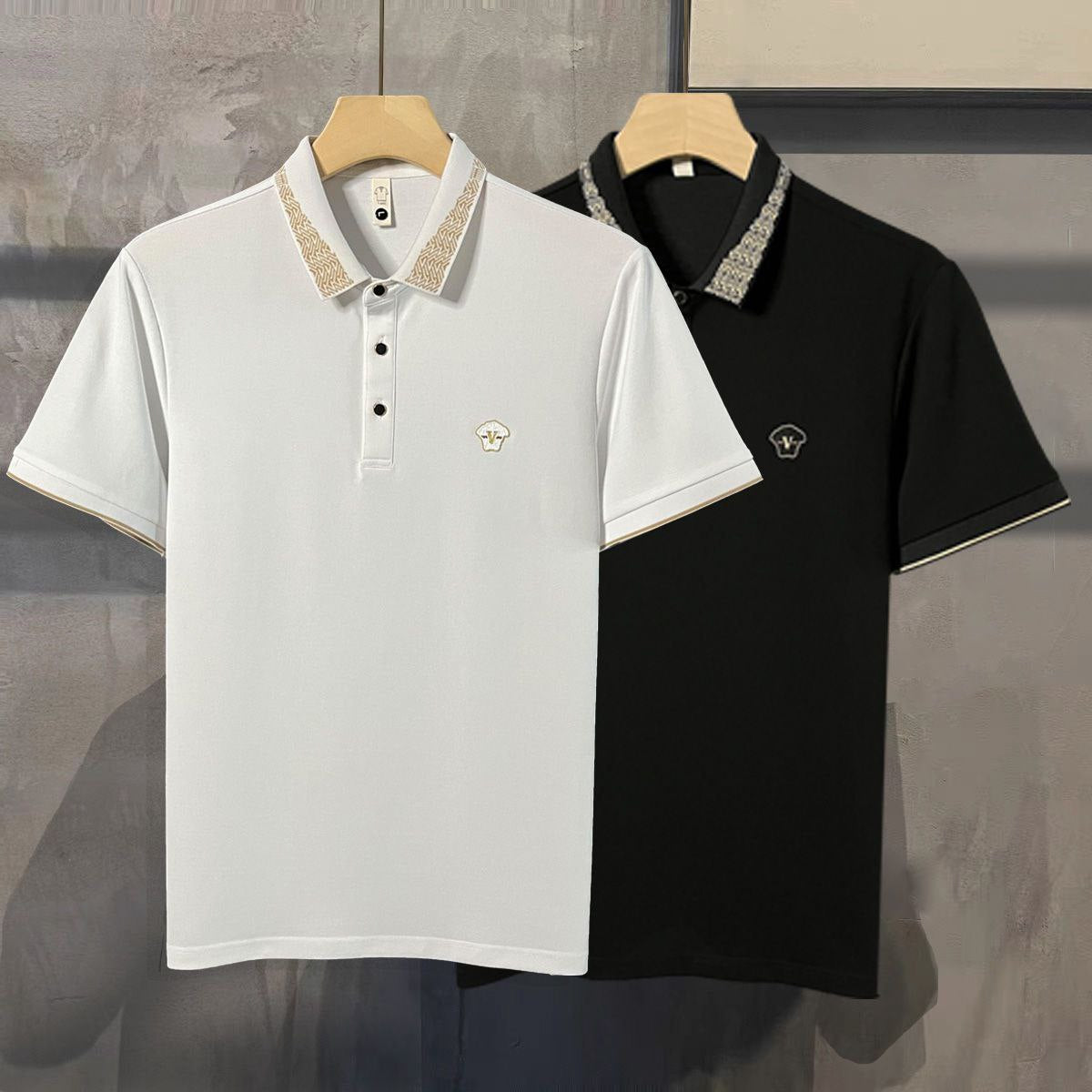 Men's Greca-Collar Versace Polo Shirt