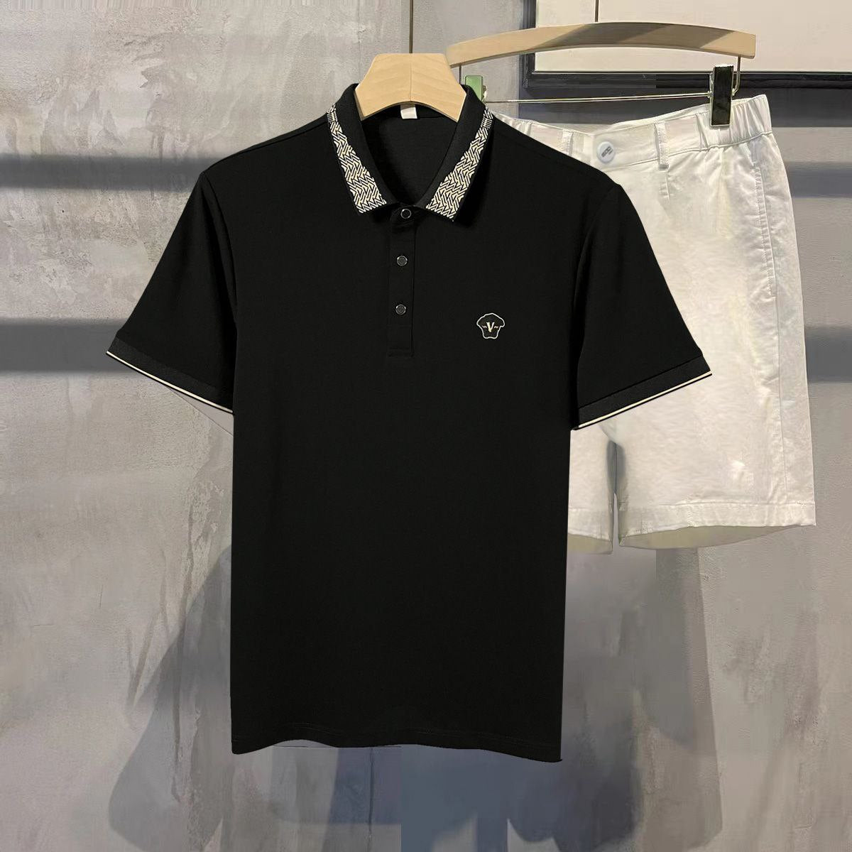 Men's Greca-Collar Versace Polo Shirt