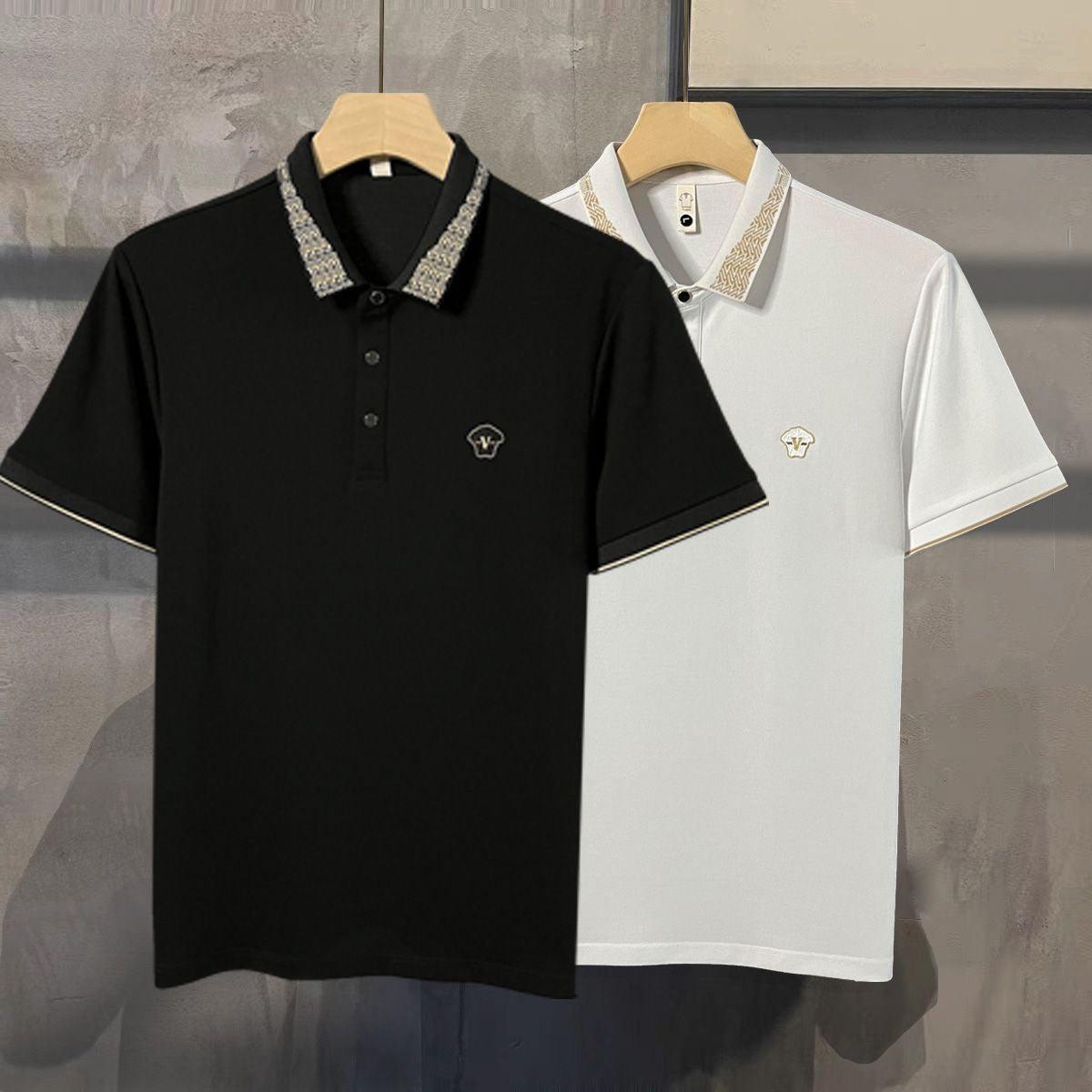 Men's Greca-Collar Versace Polo Shirt